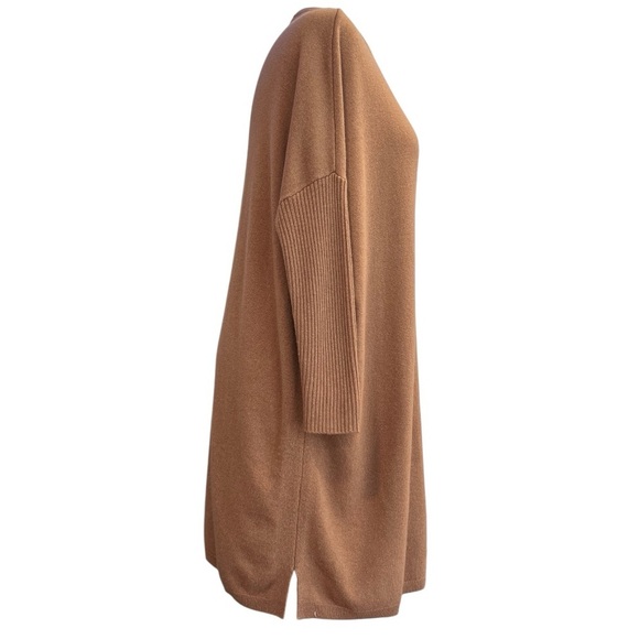 Gerard Darel Jason Sweater Dress Wool V-Neck Camel Brown Oversized Small - Picture 6 of 14